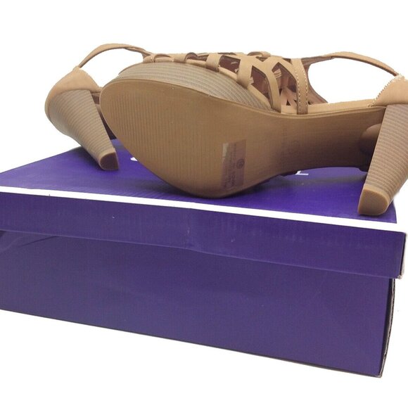 Top Moda Tapered High Heel Gladiator Geometric Laser Cutout Platform Dress Shoes - Picture 4 of 6